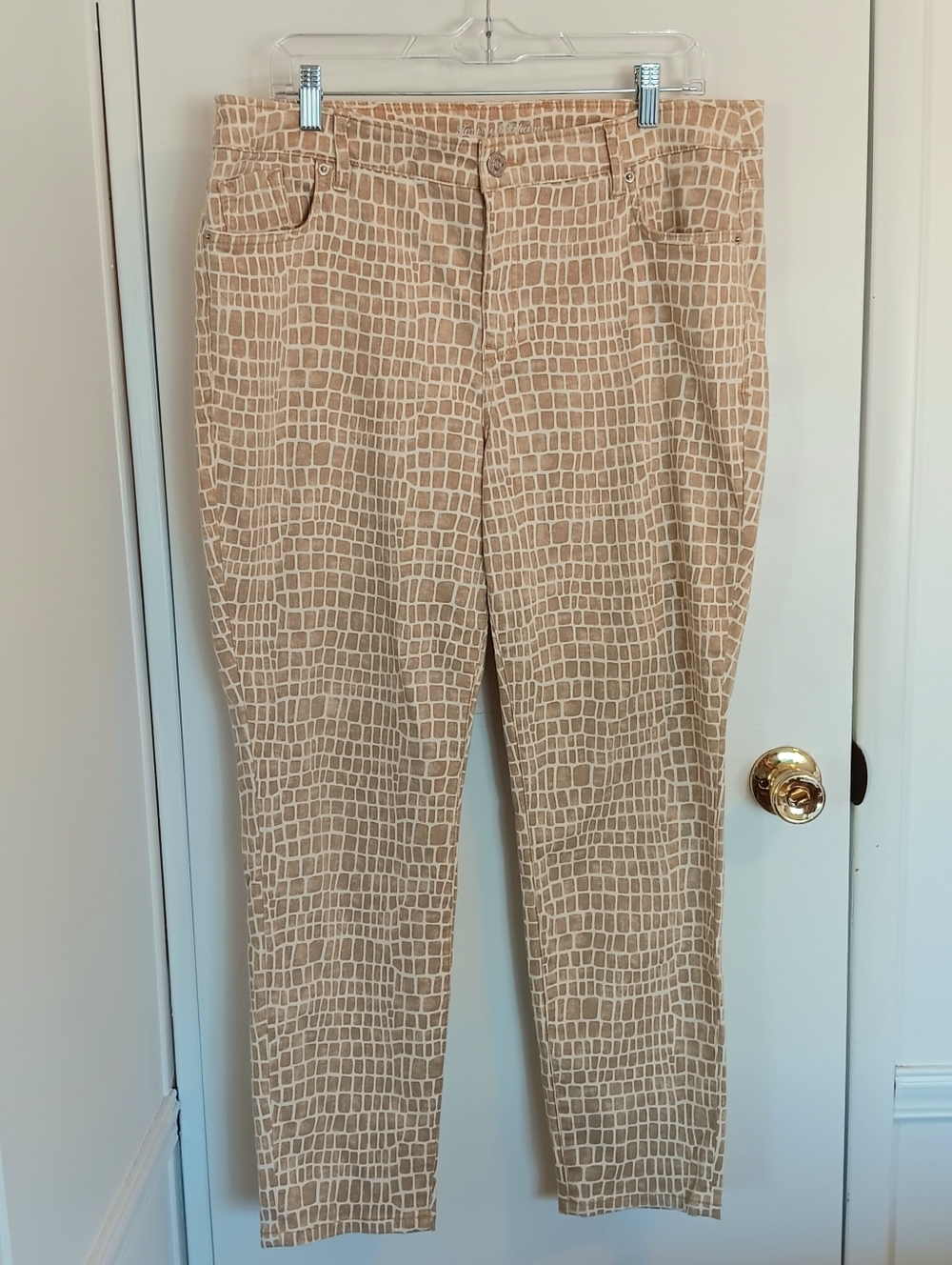Tommy Bahama Baracay Beach Crocotiles High Rise Ankle Jeans Pants 14×28 Preppy
